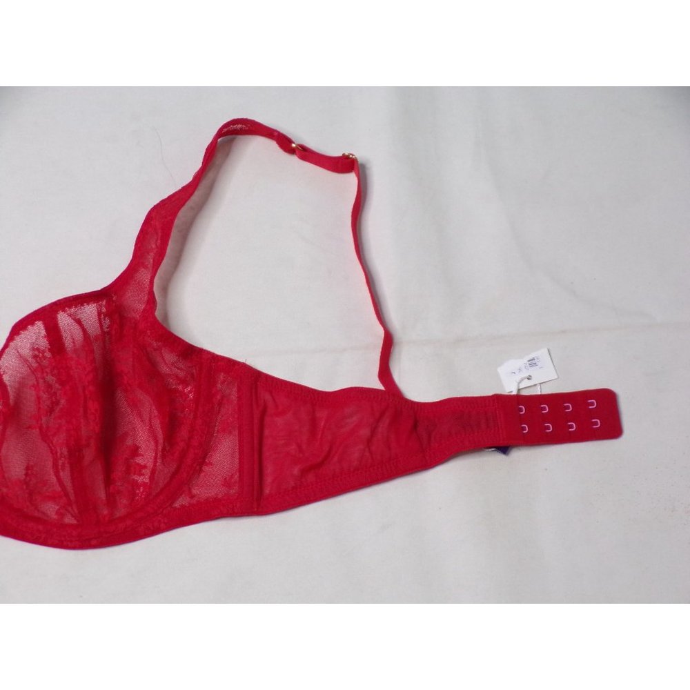 JOURNELLE Romy Demi Sheer Lace Underwire Bra Red 36D NEW - Picture 8 of 10